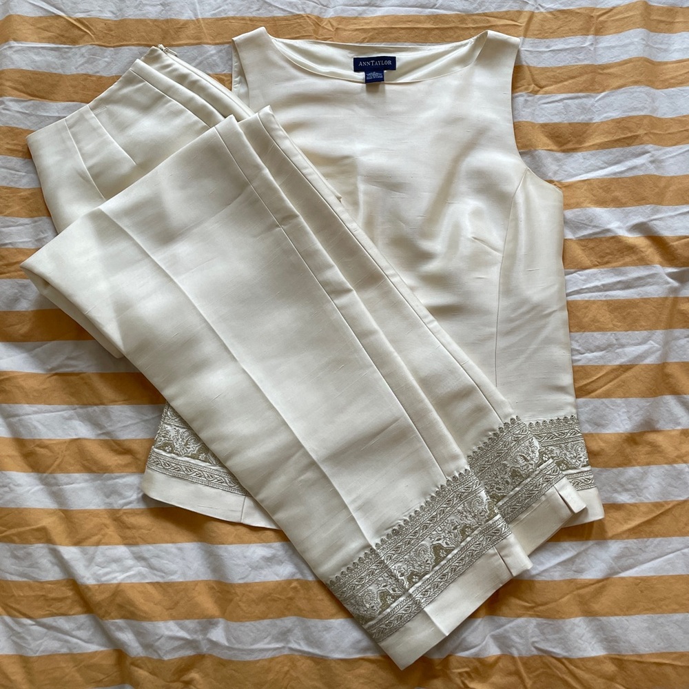 Ann Taylor Silk ivory White Set